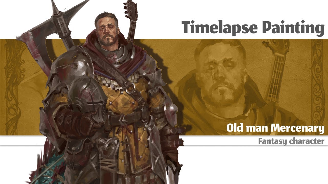 Timelapse Painting Video: Old man mercenary | A DnD Character