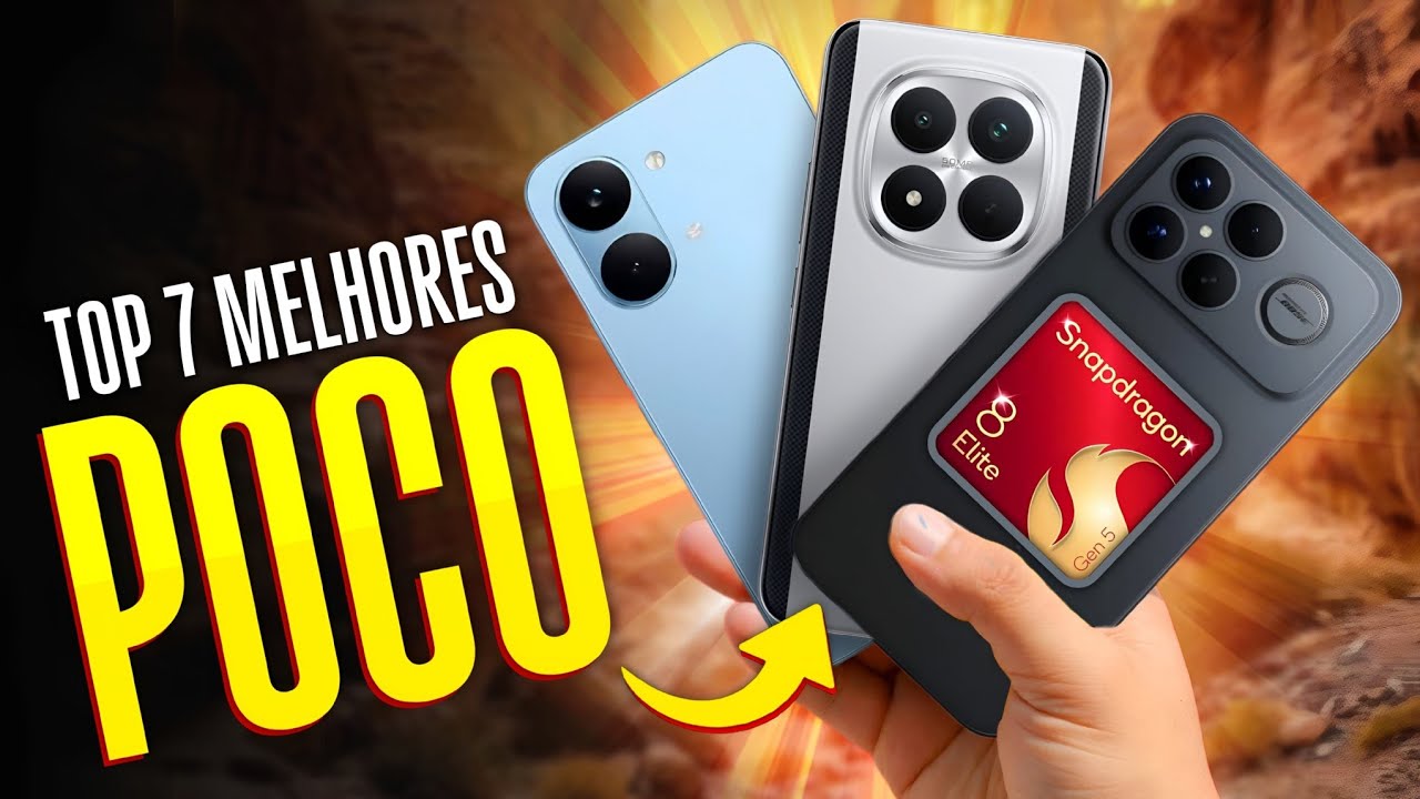 Os 7 MELHORES celulares da Linha POCO para COMPRAR EM 2026 ( Pot&ecirc;ncia absurda pagando pouco!! )