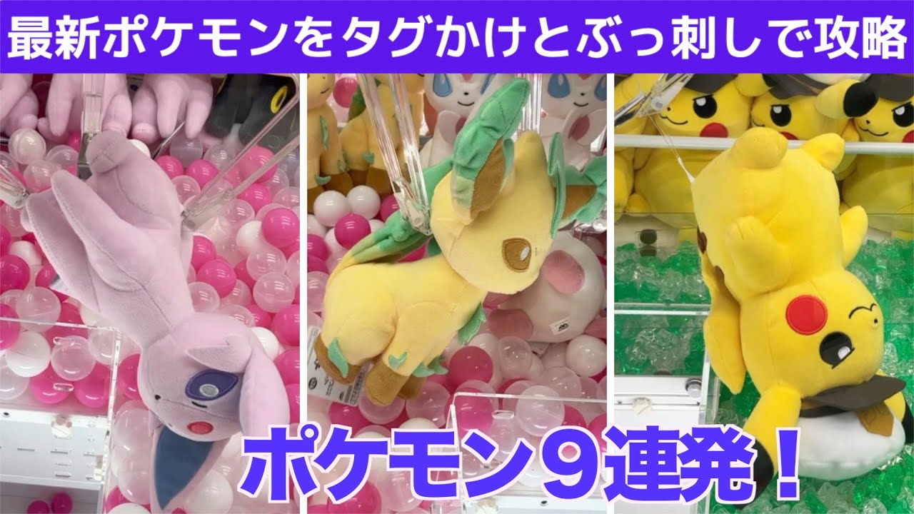 【クレーンゲーム】ポケモンの新作はタグかけとぶっ刺しを使って簡単ゲット！