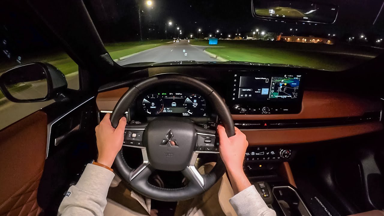 2025 Mitsubishi Outlander SEL - POV Night Drive (Binaural Audio)