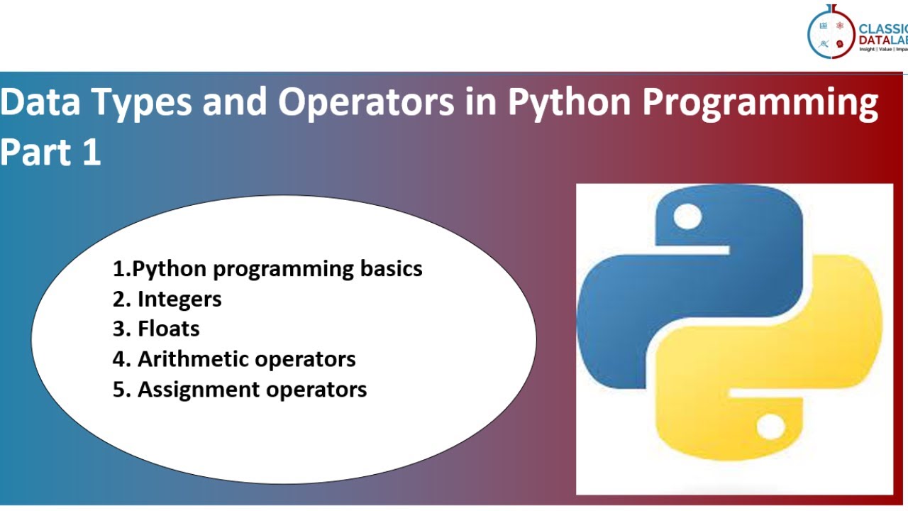 Data Types and Operators in Python Part 1