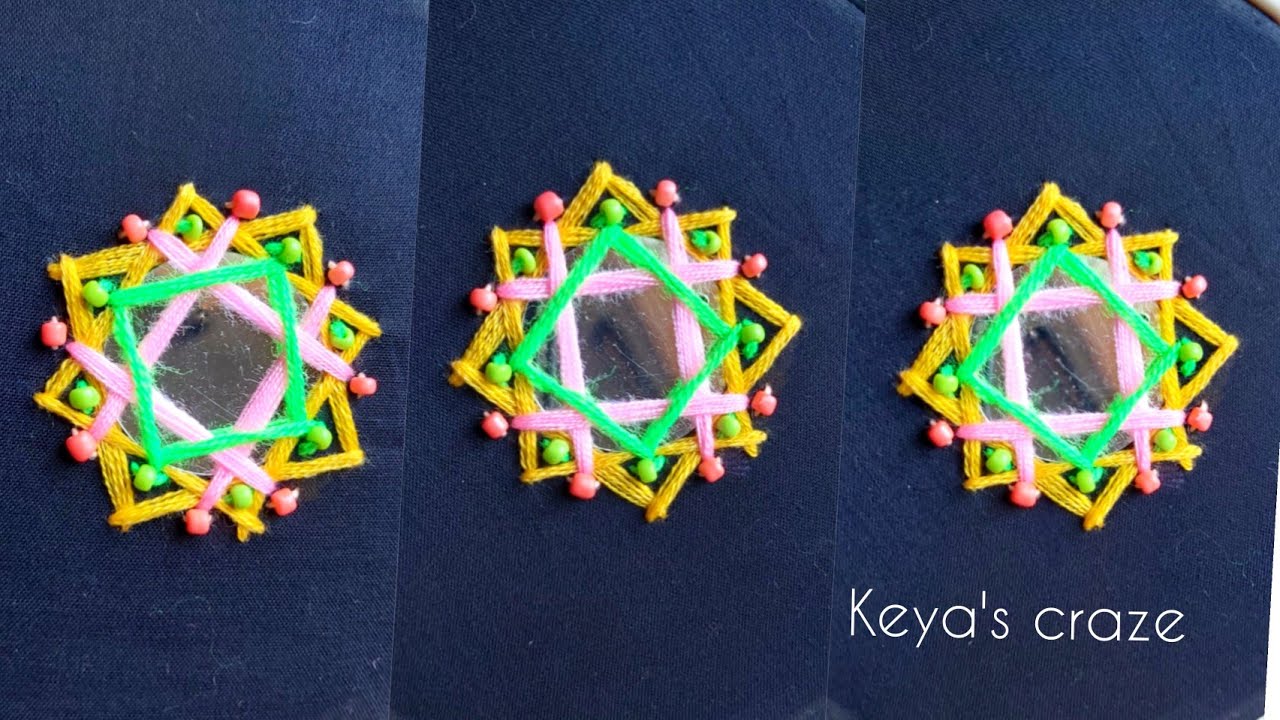 2020 | New Innovative Mirror hand embroidery tutorial | keya's craze  -529