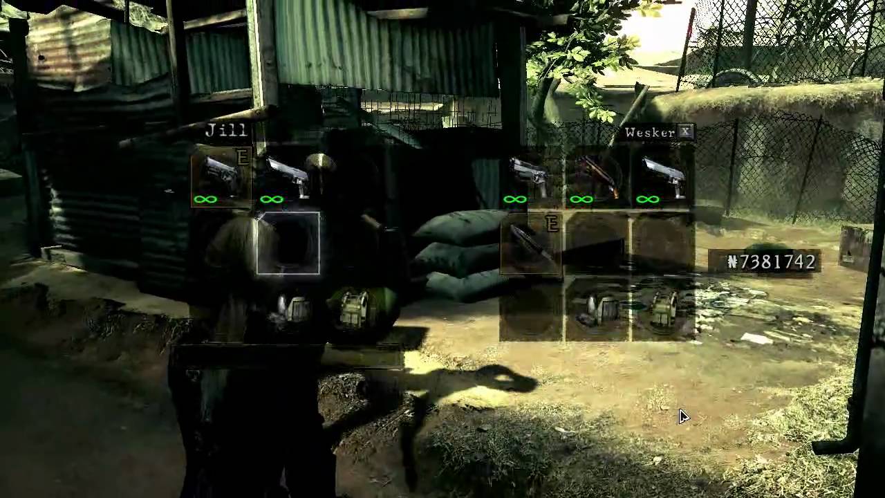 Resident Evil 5 - Melee combo in chapter 1-1 // Wesker midnight and Jill battle suit