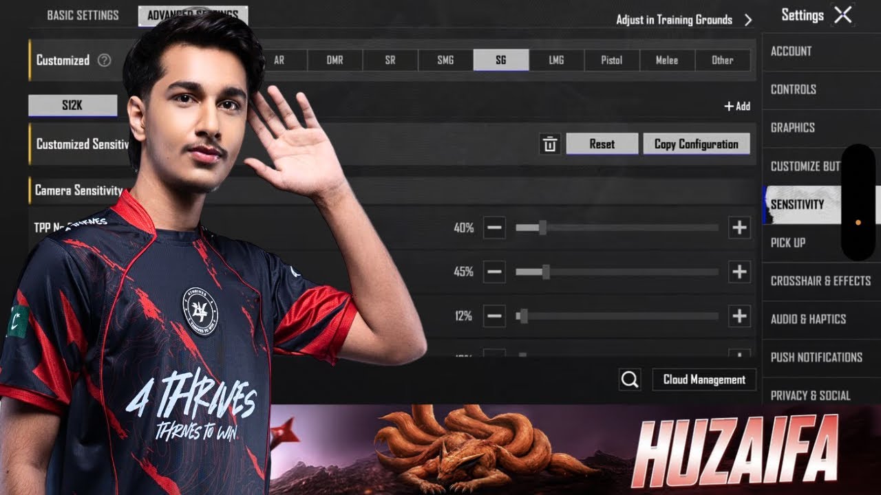 4T Huzaifa 4.5 Basic + Shotgun Sensitivity & Controls🔥 Best Pakistani 🇵🇰 Shotgun Player | PRO PLAYER