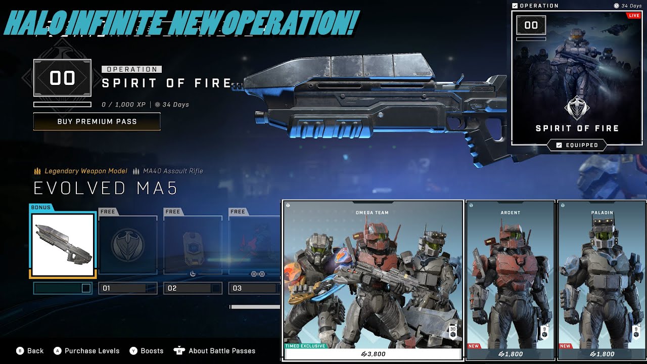 HALO INFINITE-SPIRIT OF FIRE OPERATION/FREE REWARDS/MKIV ARMOUR