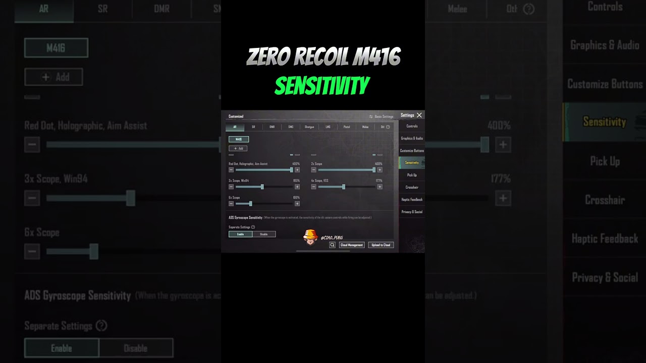 M416 Zero Recoil Sensitivity #bgmisettings #bgmicontrols #pubgmsettings #bgmi #pubgmobile