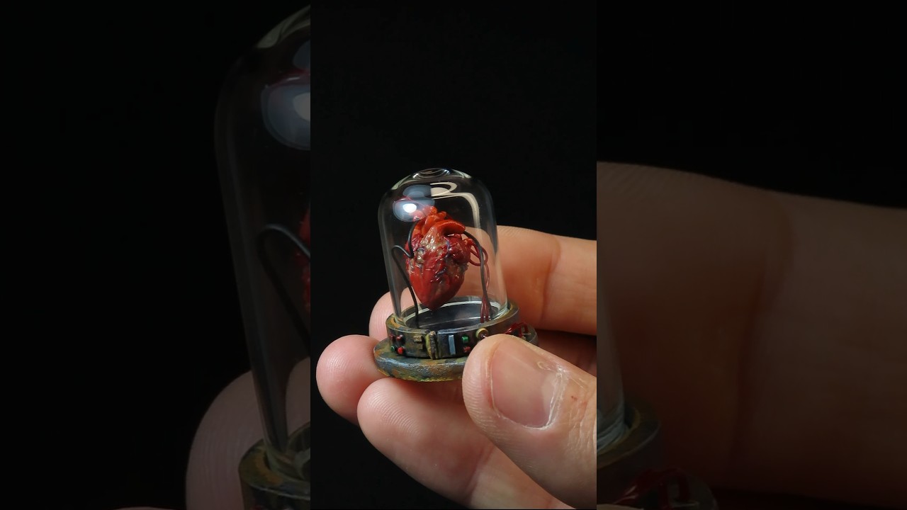 Residual Pulse 🫀#tinythings #minithings #miniature #minimaker #polymerclay #miniatures #miniaturist
