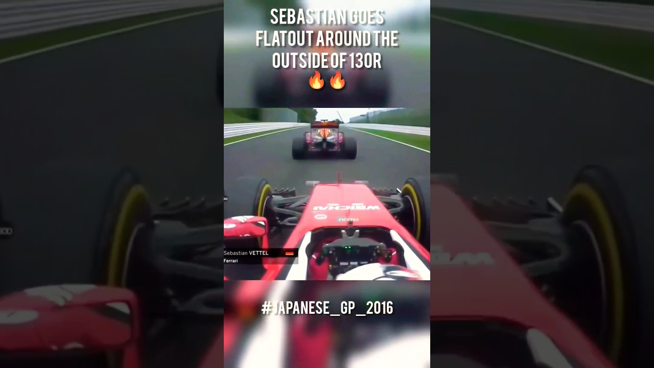 Sebastian vettel goes Flatout around the Outside of Denial Riccardo into 130R 🔥🔥