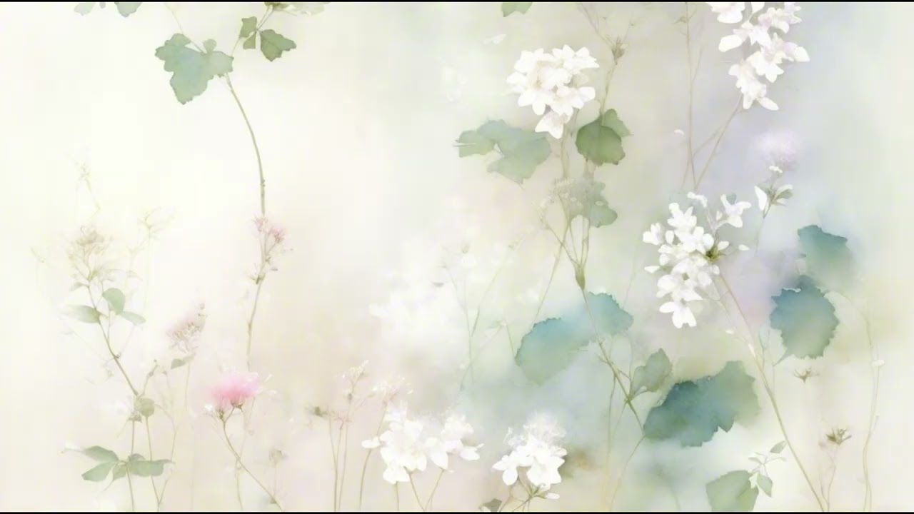 Floral Watercolour TV Screensaver – TV Wallpaper – 1 Hour – No Music, No Sound