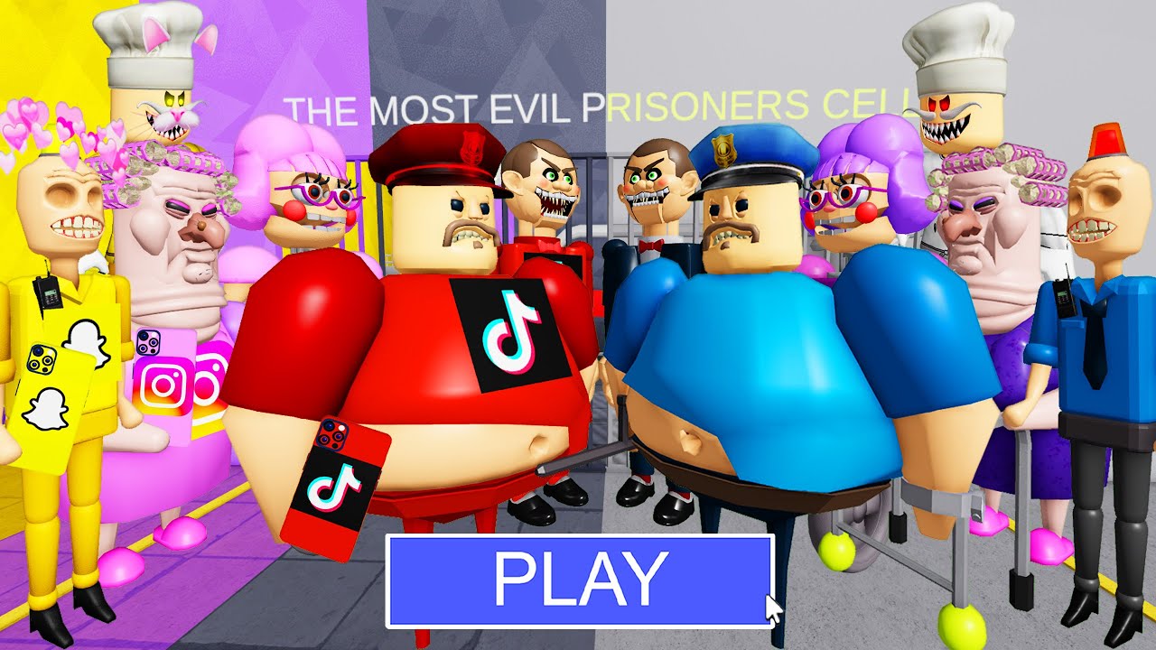 SNAPCHAT, INSTAGRAM, TIKTOK Bosses Vs All Bosses! BARRY'S PRISON RUN! #roblox #obby