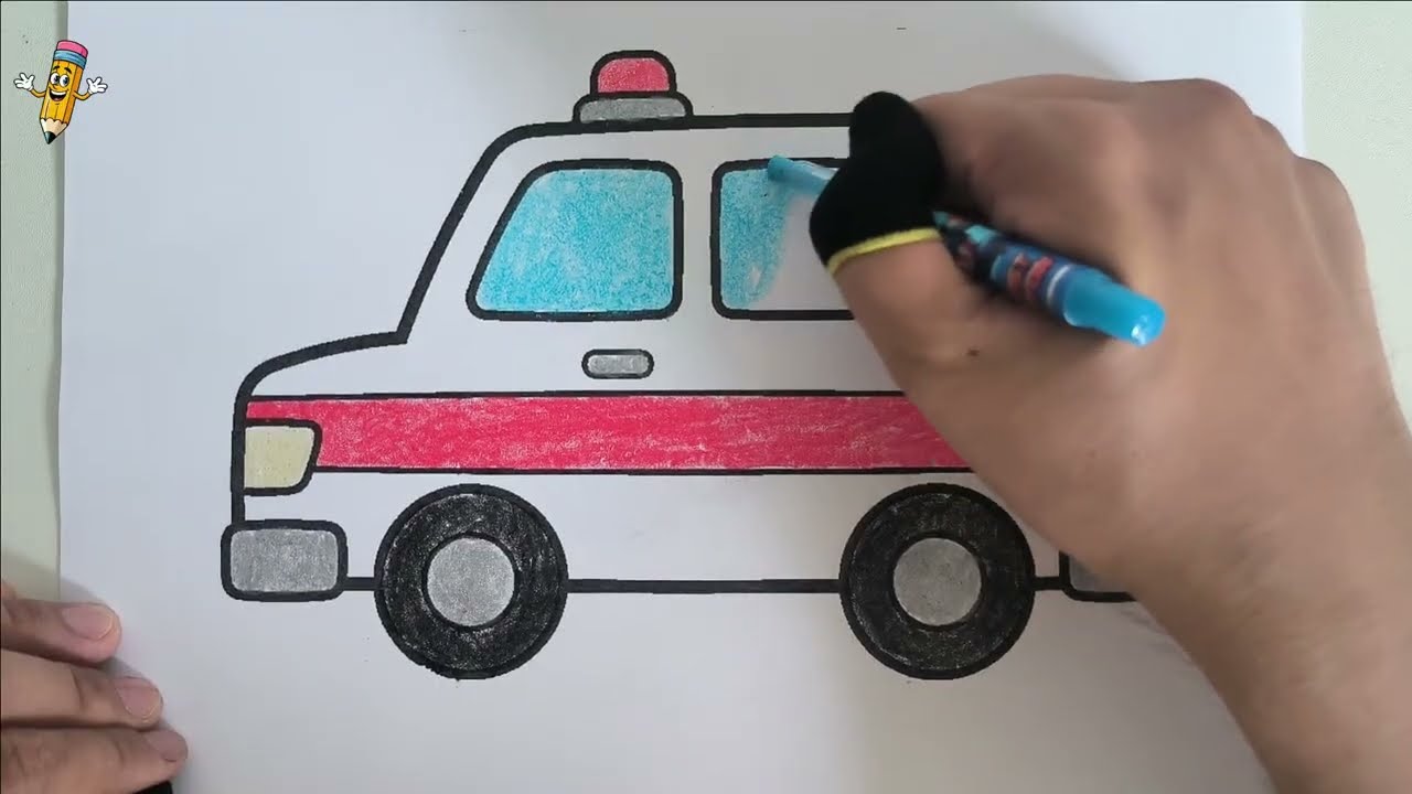 Tô Màu Xe Cứu Thương | How to Color A Ambulance | Bé Tô Màu #130