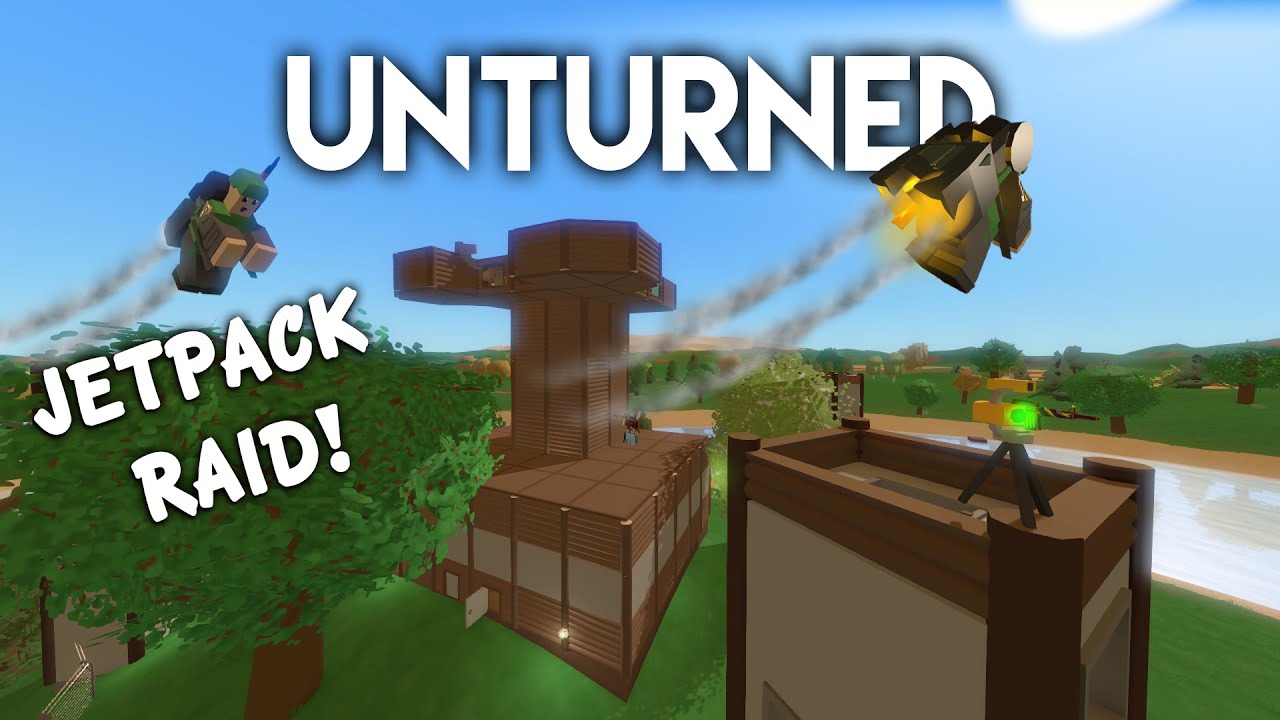 Unturned | Рейд на базу с реактивными ранцами! (PVP-выживание)