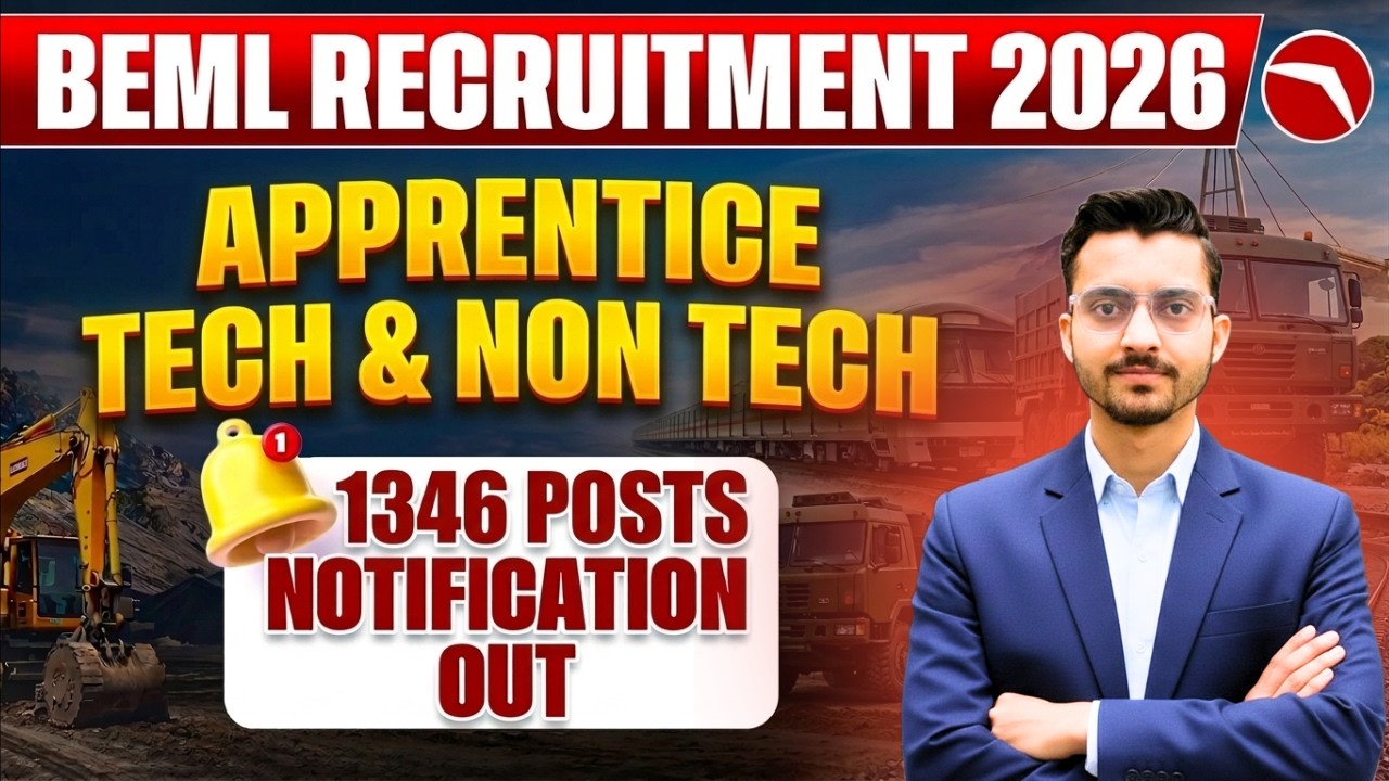 BEML Recruitment 2026 | BTech, Diploma & ITI Jobs | Apprentice Notification 2026 | Engineering Jobs