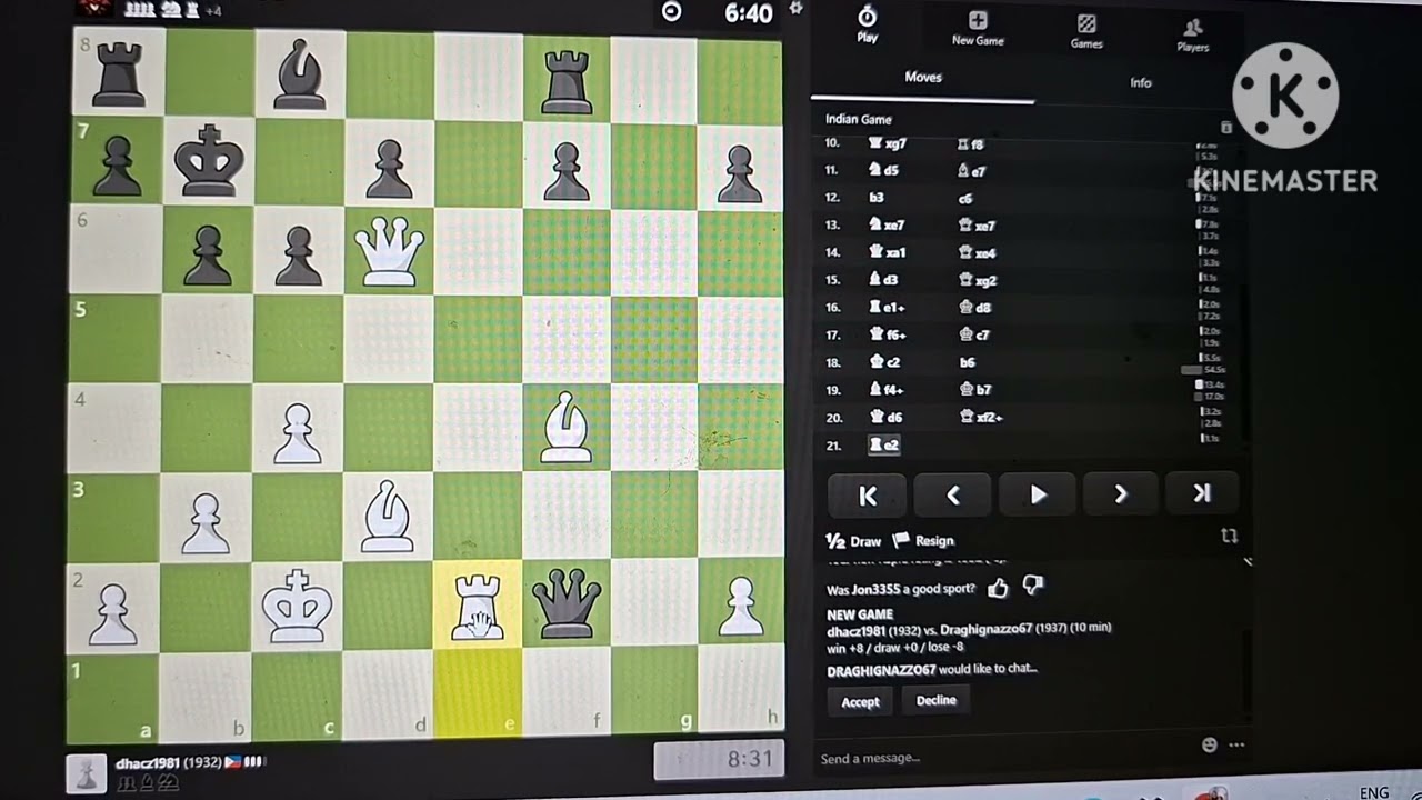 BRILLIANT BISHOP SACRIFICED AND CHECKMATE BY ANOTHER BISHOP