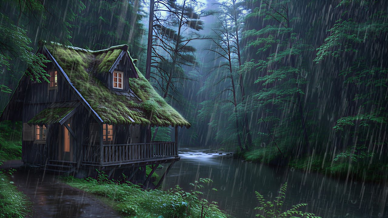 Night Rain Thunderstorm in the Forest | Soothing Sounds for Deep Rest 🌙