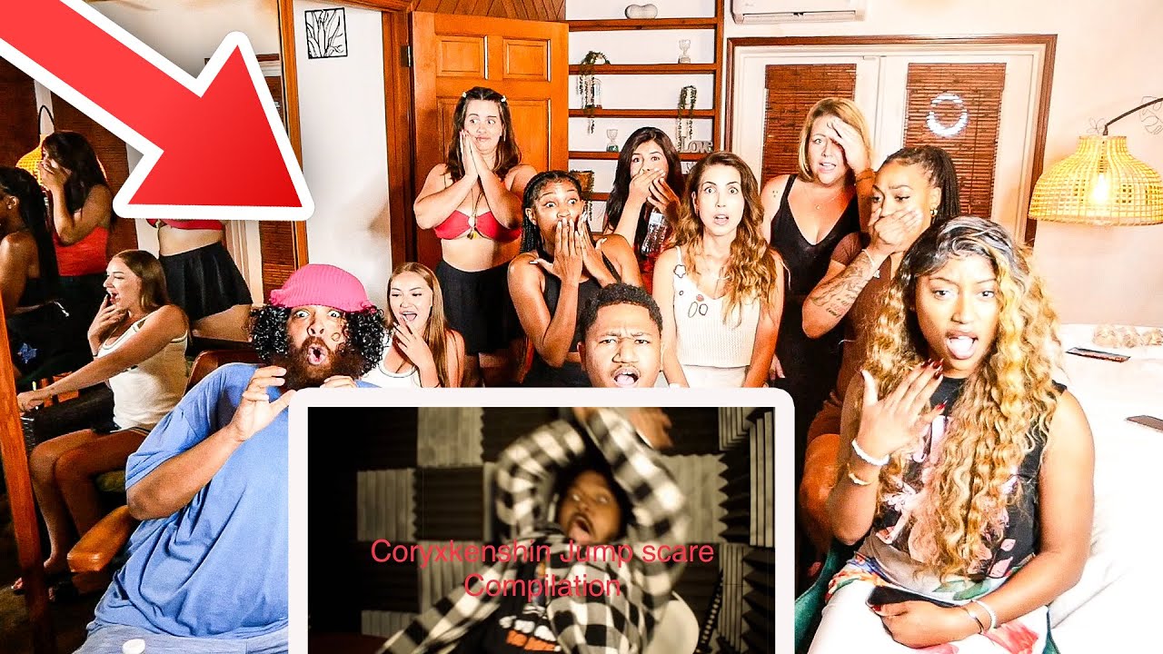 Coryxkenshin Jump scare Compilation (HORROR GAMES) REACTION!