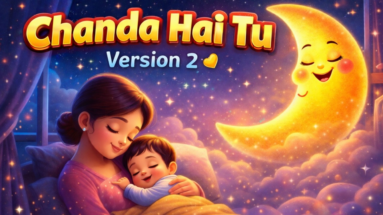 Chanda Hai Tu – Baby Version 2 🌙 | Soft Hindi Lullaby | Tinyloop Kids