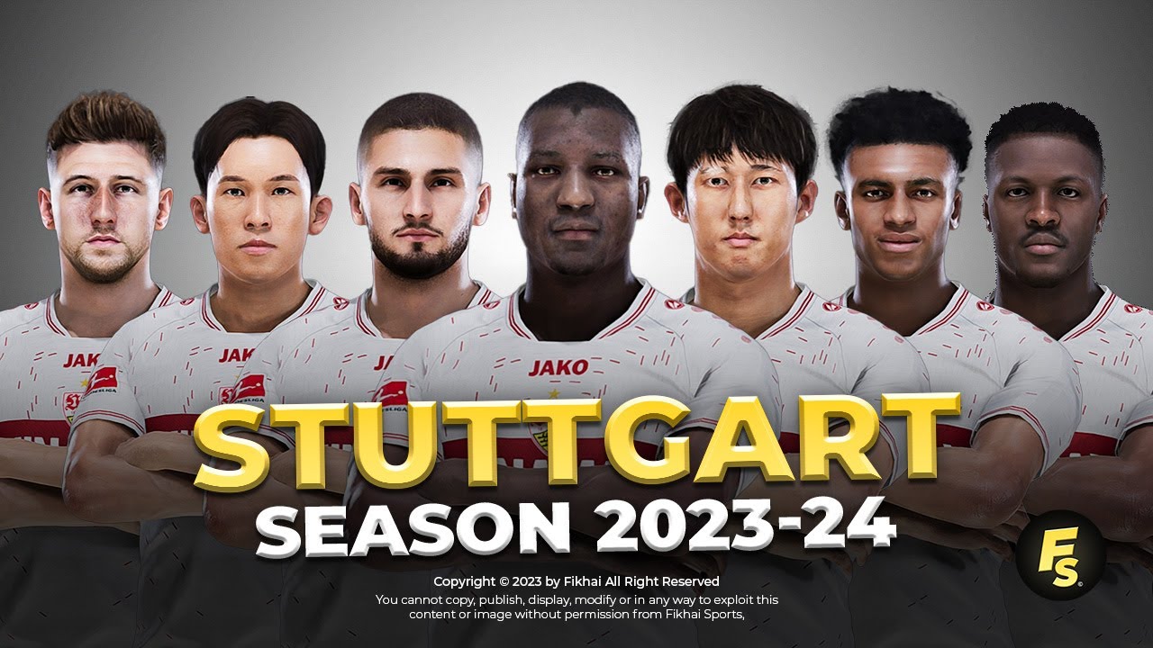 VfB Stuttgart Facepack Season 2023/24 - Sider and Cpk - Football Life 2024 and PES 2021