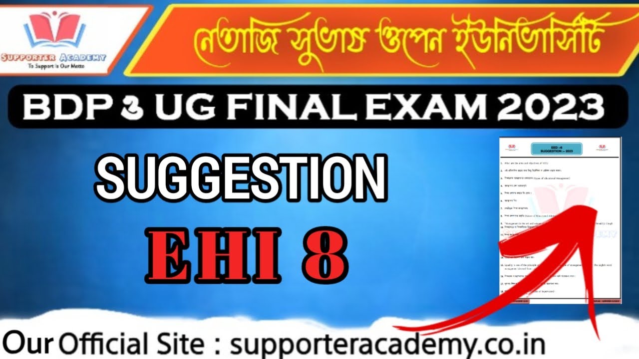 FINAL Exam Suggestion 2023 / BDP EHI 8