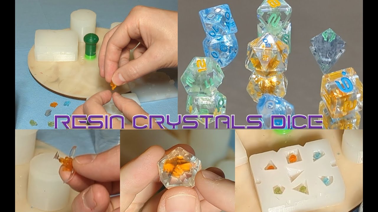 Suspended Resin Crystals Dice