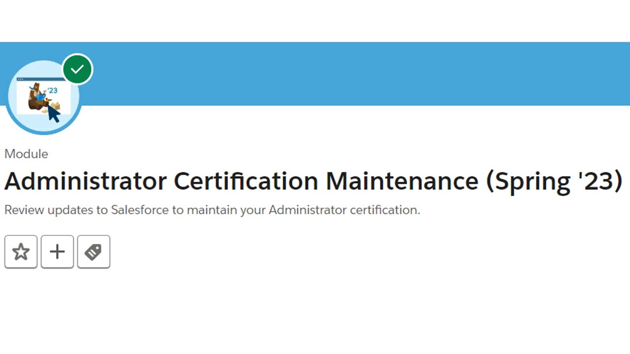 Administrator Certification Maintenance (Spring '23)