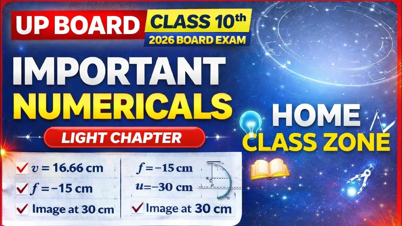 UP Board Class 10 Science Important Numericals 2026 | Light Chapter Full Solutions | 100% Exam Ready