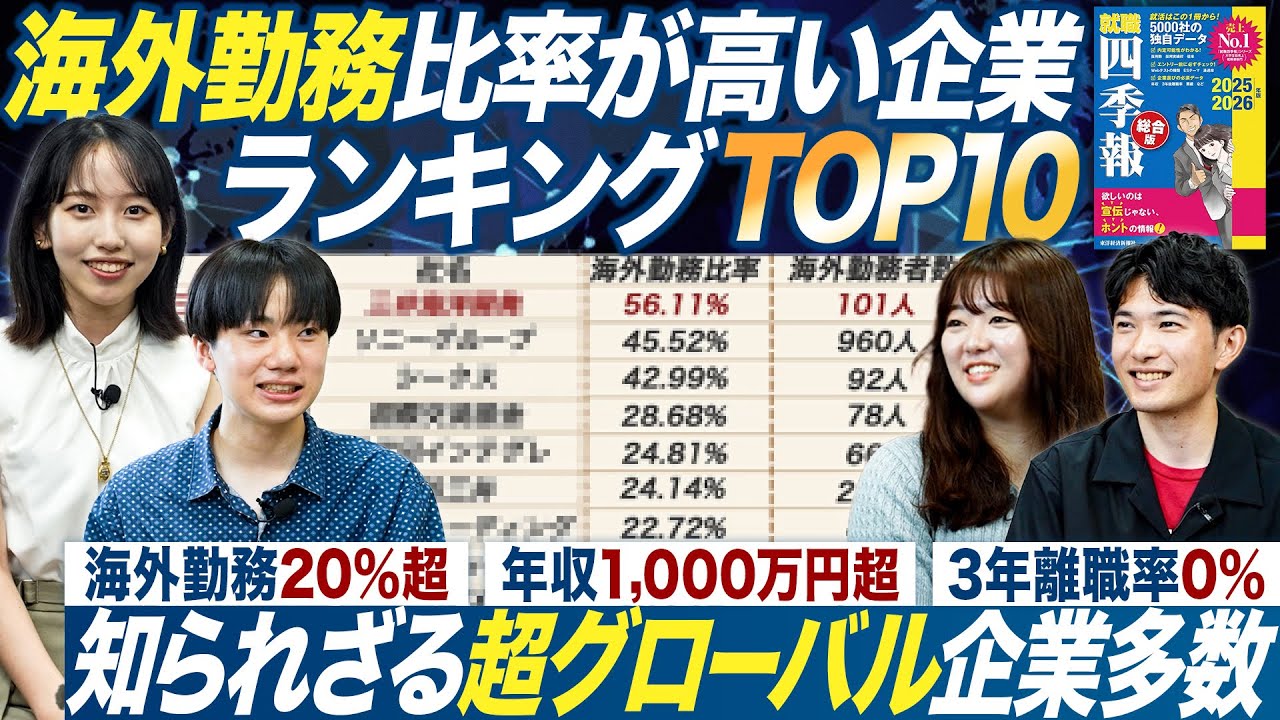 【ランキング】海外勤務比率が高い企業TOP10【就職四季報】｜MEICARI就活Vol.1290