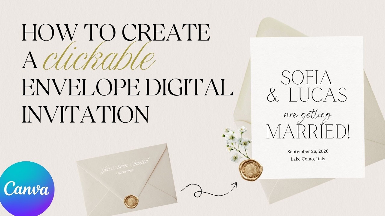 How to Create a Clickable Envelope Digital Invitation Design in Canva