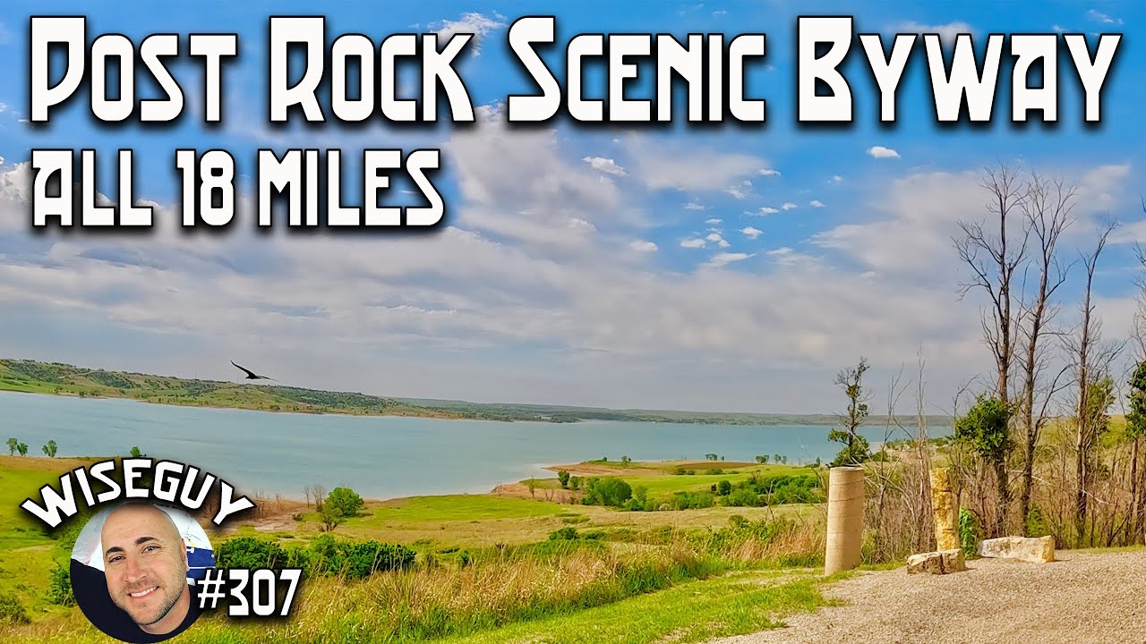 Post Rock Scenic Byway ||| Driving from Wilson to Lucas, Kansas ||| All 18 Miles!