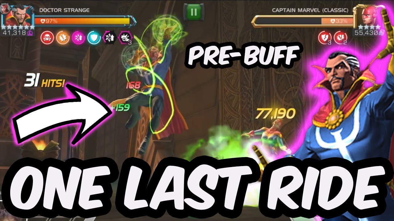 Доктор Стрэндж, предварительное усиление, 6 звёзд, 5 ранг, вознесённый, полностью усиленный игров...