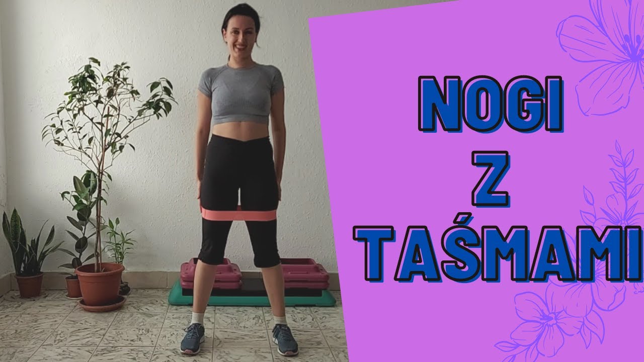Ujędrnianie nóg dla początkujących z taśmami- na stojąco i bez maty. Ciche ćwiczenia - 100 kcal