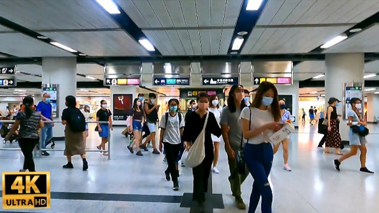Exploring Central MTR Subway Station to Kowloon Station Hong Kong [4k]