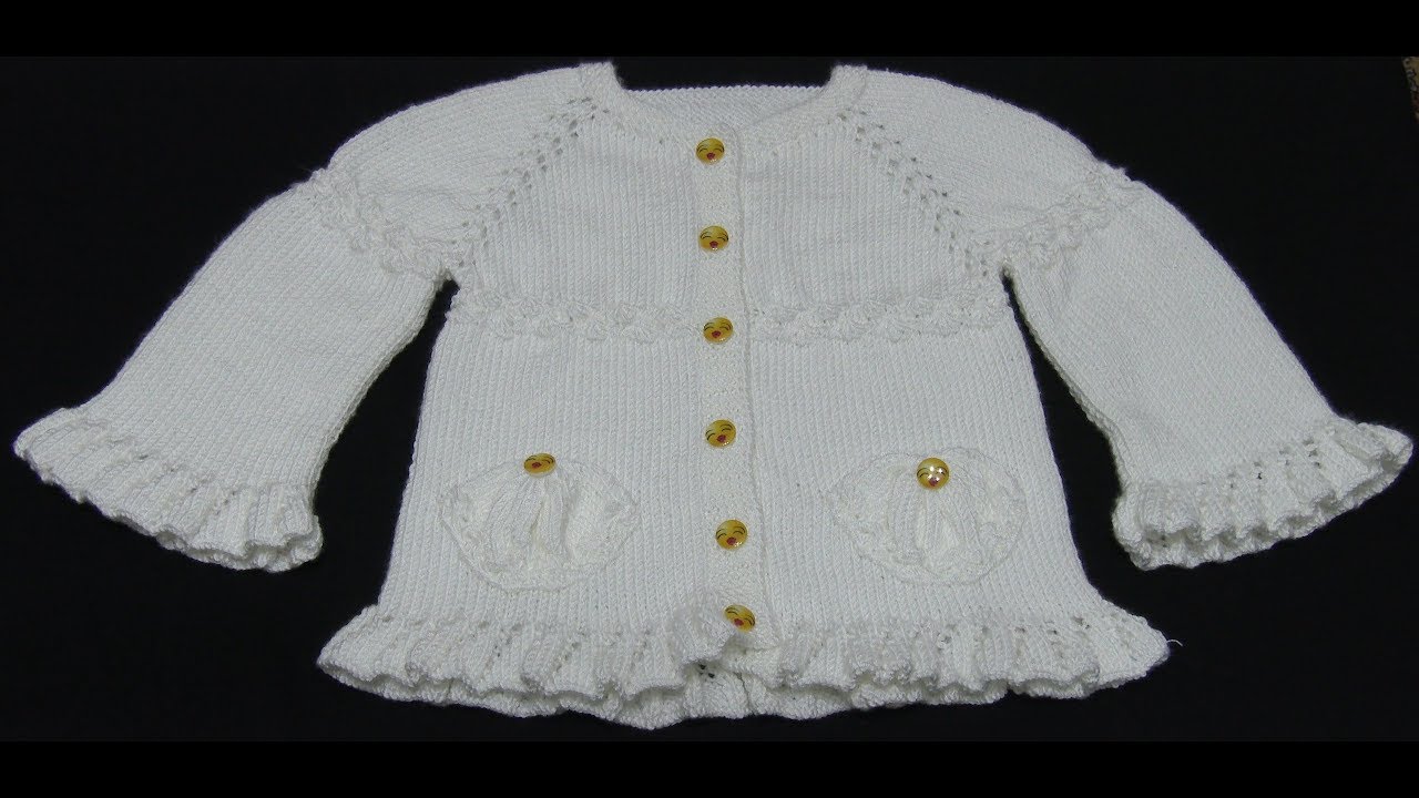 Fırfırlı Cepli Sıralı Kır Çiçeği Model Kız Çocuk Hırkası - 2018 Rüksan Atak Sökmen - 4K UHD