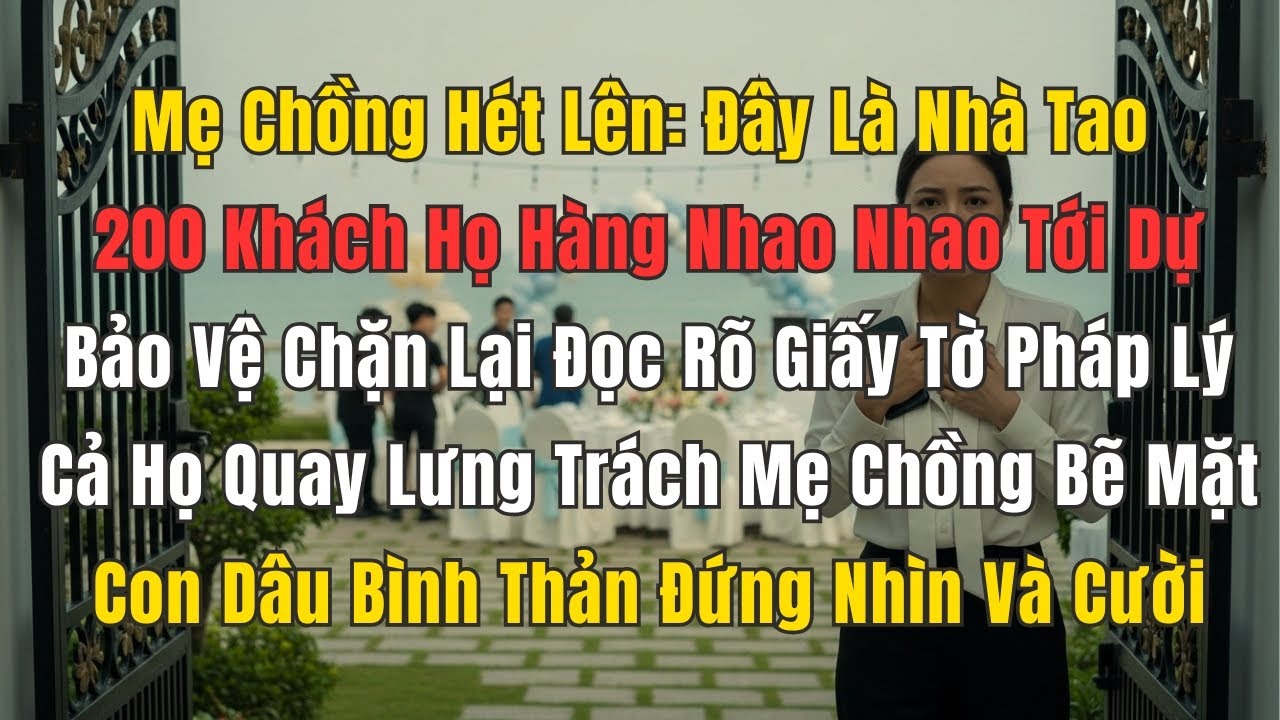 Không Xin Phép Tôi, Mẹ Chồng Dẫn 200 Người Đến Biệt Thự, Bà Hét: “Nhà Này Là Của Chung!”