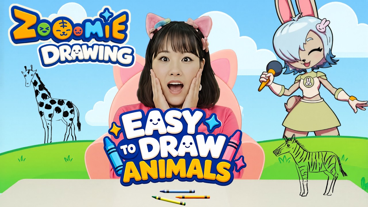 Let’s Draw Zoo Animals Together | Zooomie Friends Play & Learn