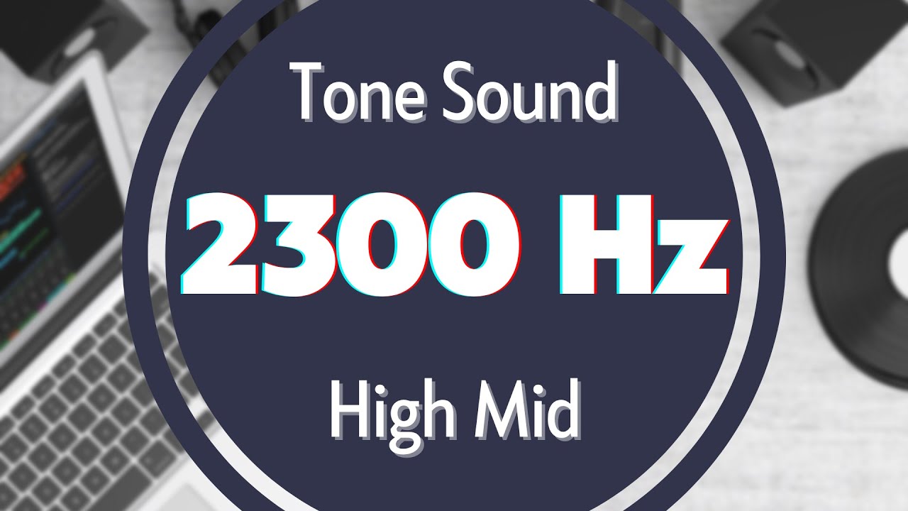 2300 Hz Frequency Sound. Tone Audio Signal. Sine Waveform. High MID