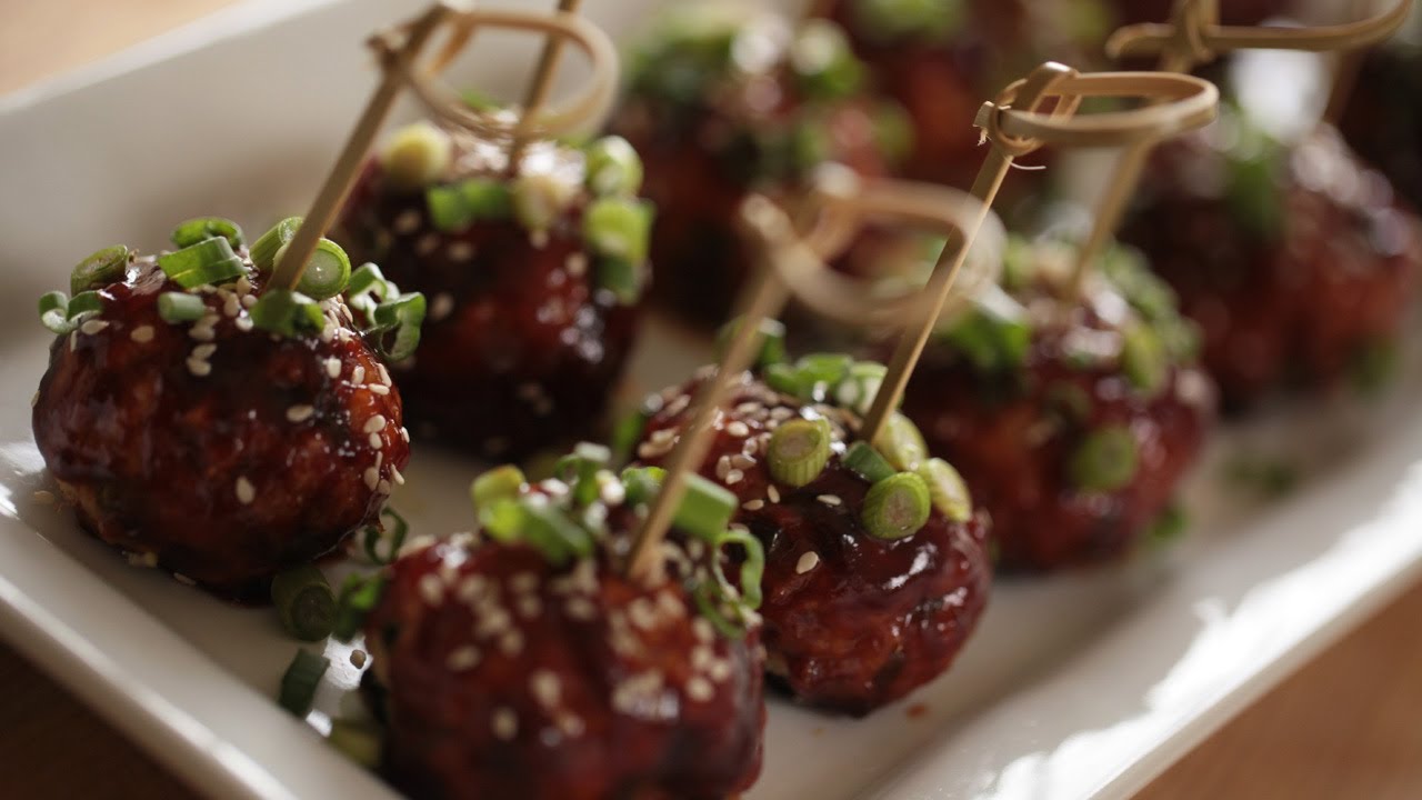 Asian Chicken Meatballs Recipe || KIN EATS