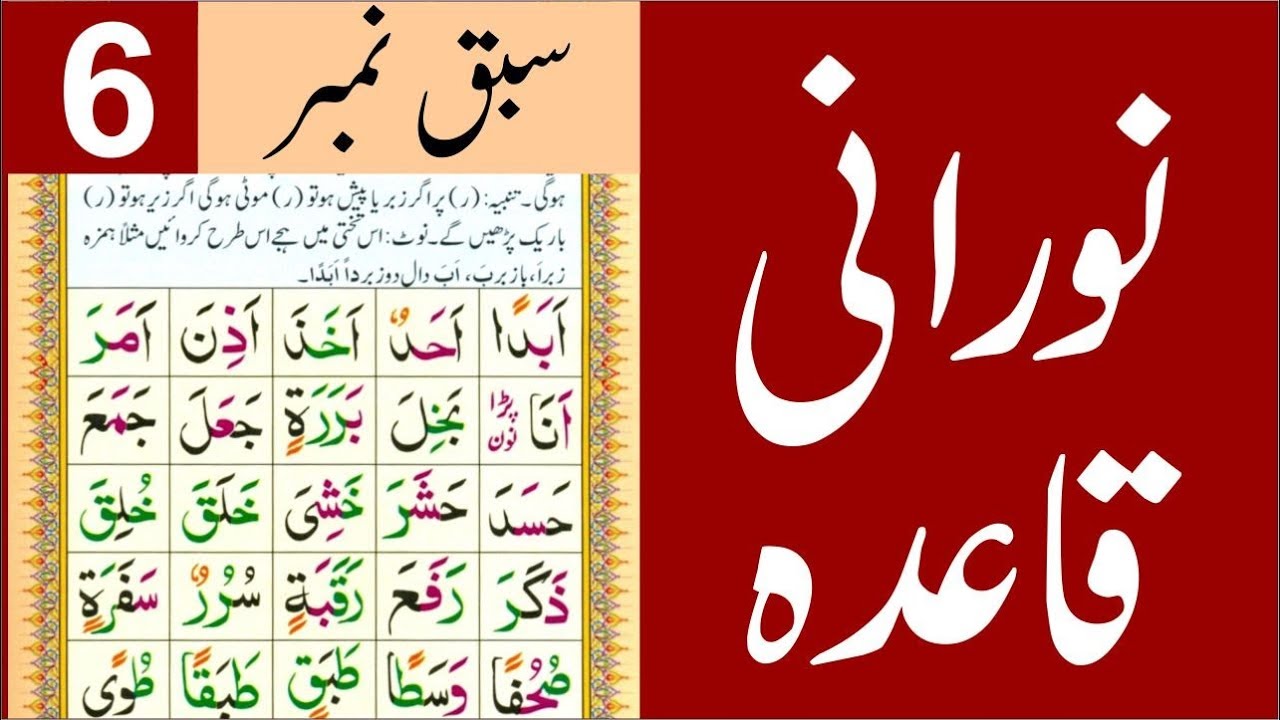 Exercise of Tanween & Harakat - Lesson No 6 - Noorani Qaida in Urdu/Hindi Full