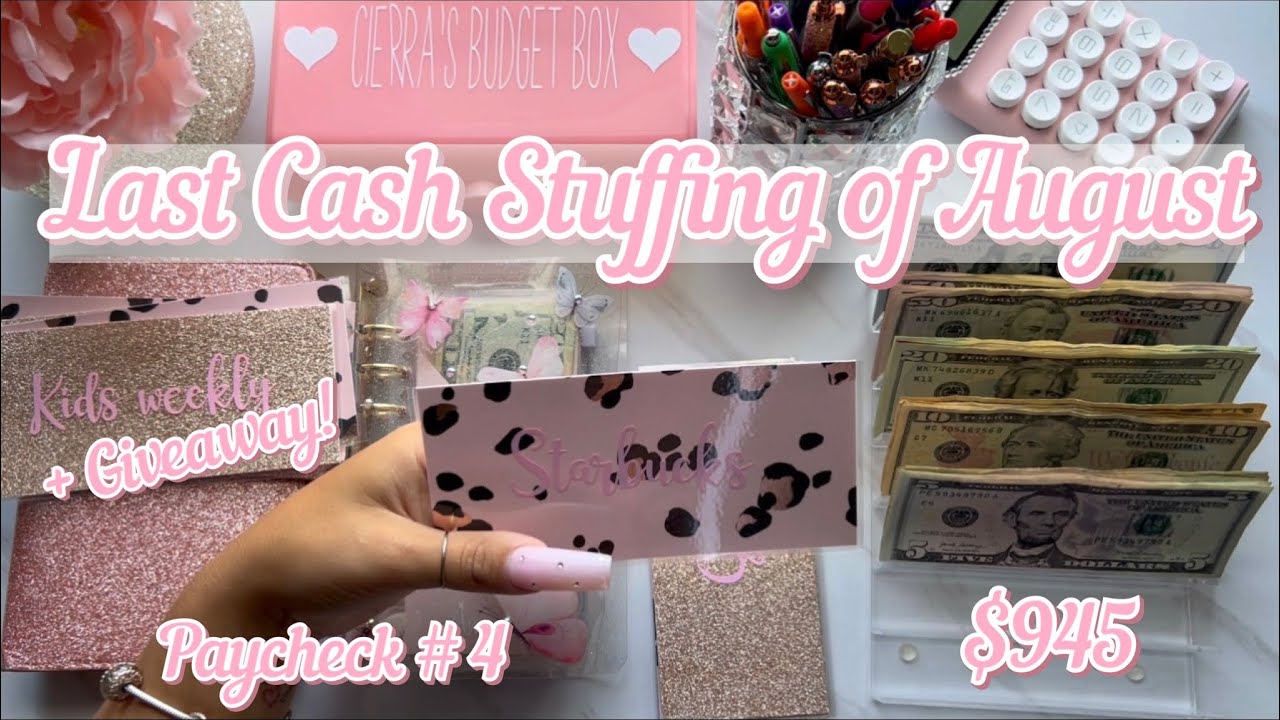 August 2022| Cash Envelope Stuffing| Sinking Funds| Aug paycheck #4 +GIVEAWAY #cashenvelopestuffing