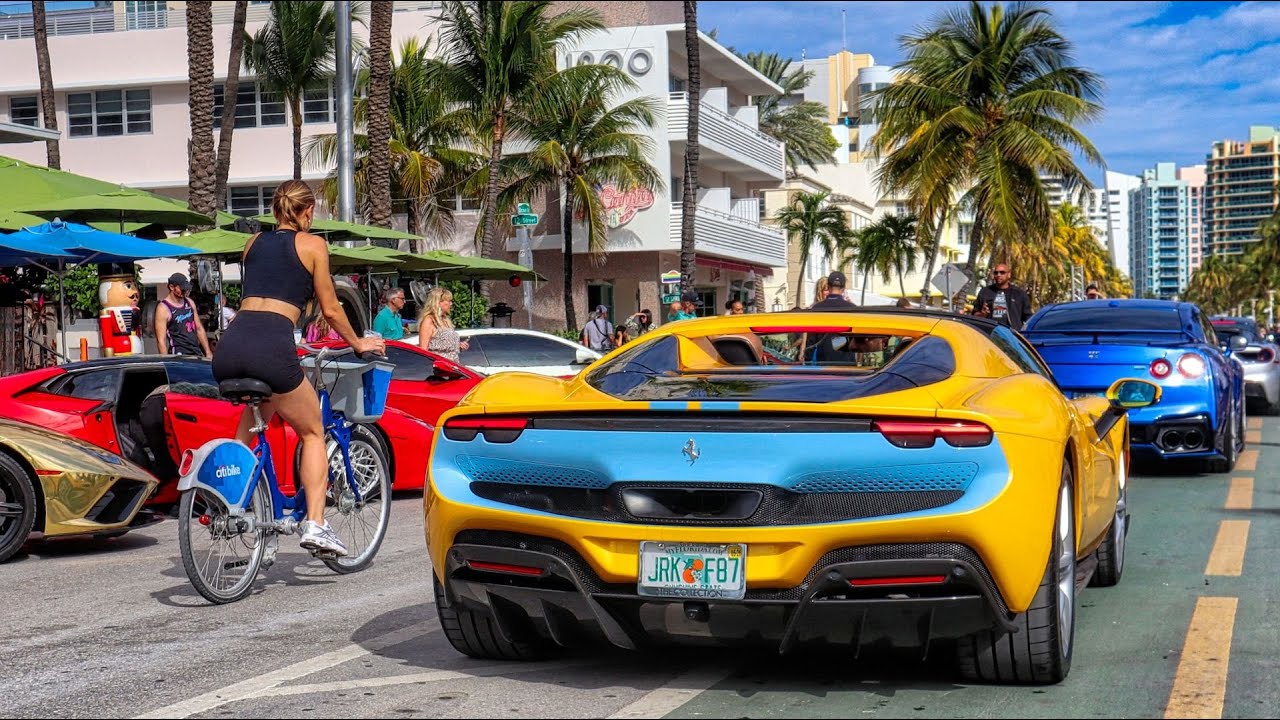 SUPERCARS TAKE OVER MIAMI! Exotic Arrivals & Pure Chaos at Ocean Drive Promenade