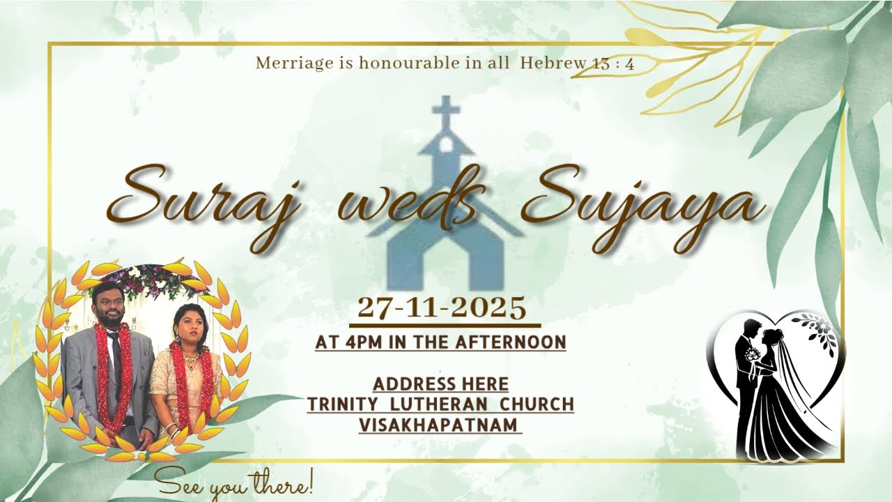 SURAJ  weds  SUJAYA  💞  MERRAGE   DATE :- 27-11-2025  AT  4 : 30 PM🎉  PART 1