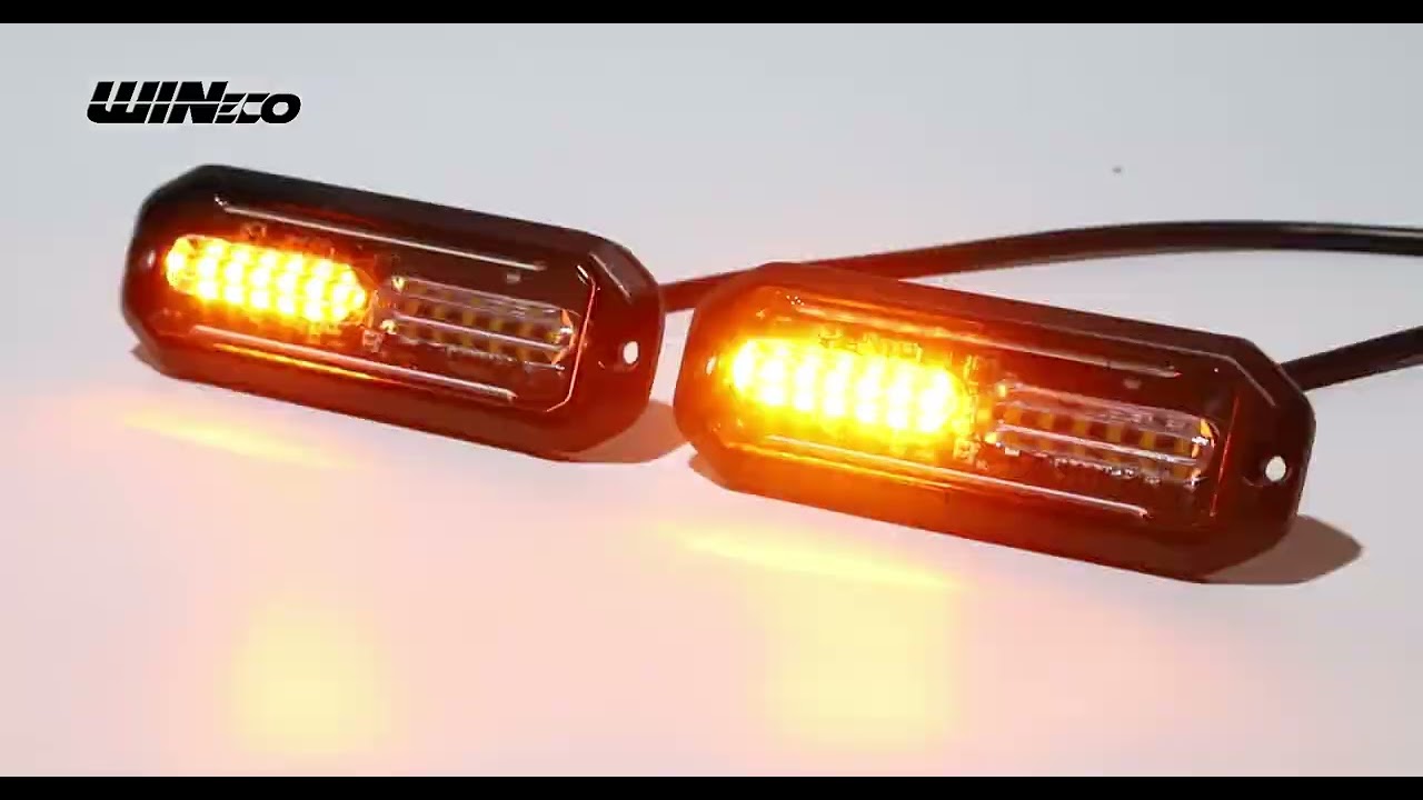AMBER WHITE GRILLE STROBE LIGHT FOR CAUTION VERCHILES