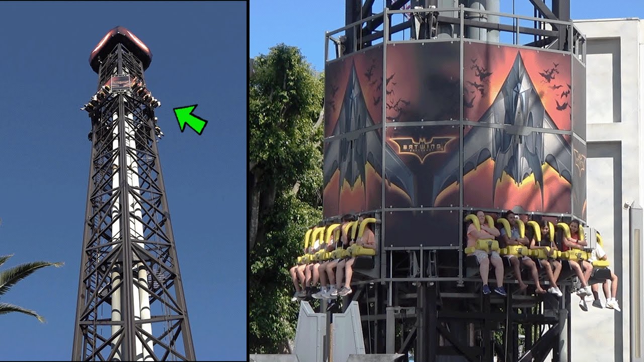 Batwing Spaceshot Ride at Movie World Gold Coast | Batman Tower Ride
