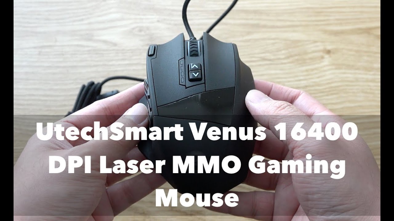 UtechSmart Venus 16400 DPI High-Precision Laser MMO Gaming Mouse Unboxing & Features