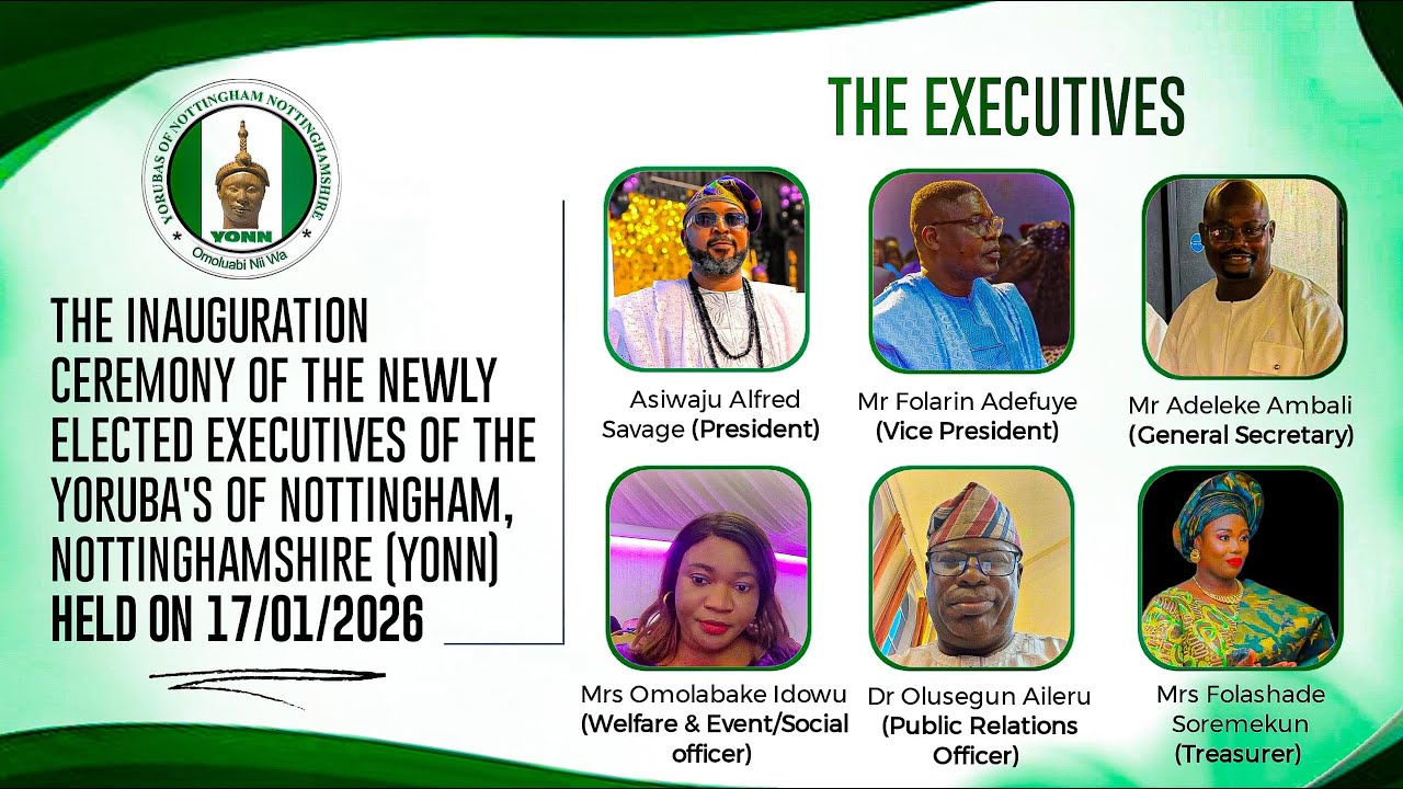 THE INAUGURATION CEREMONY OF THE NEWLY ELECTED EXECUTIVES OF THE YORUBAS.