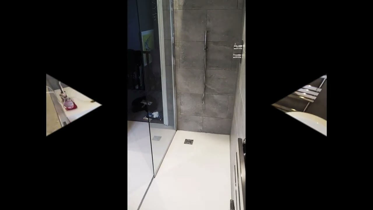 Stucco White Microcement Bathroom Floor