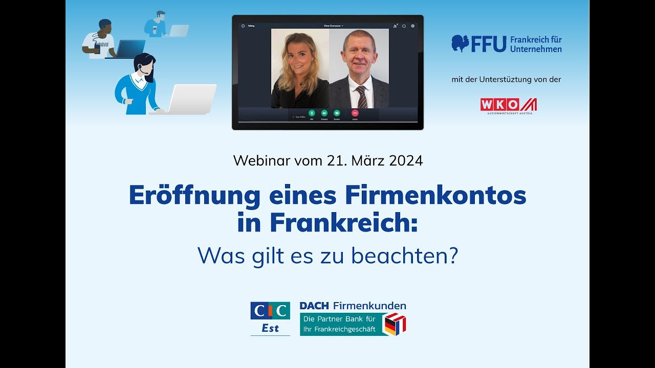 Eröffnung eines Firmenkontos in Frankreich | Webinar vom 21.03.2024