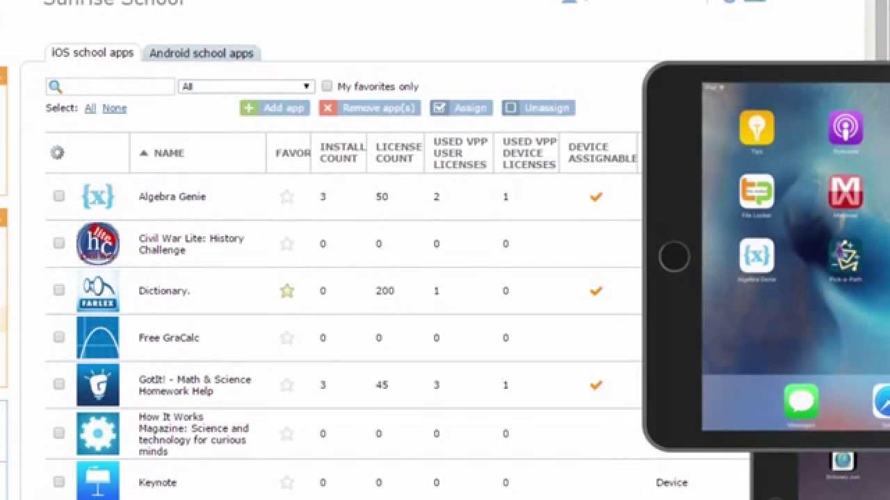 Device-based VPP app assignment in iOS 9+