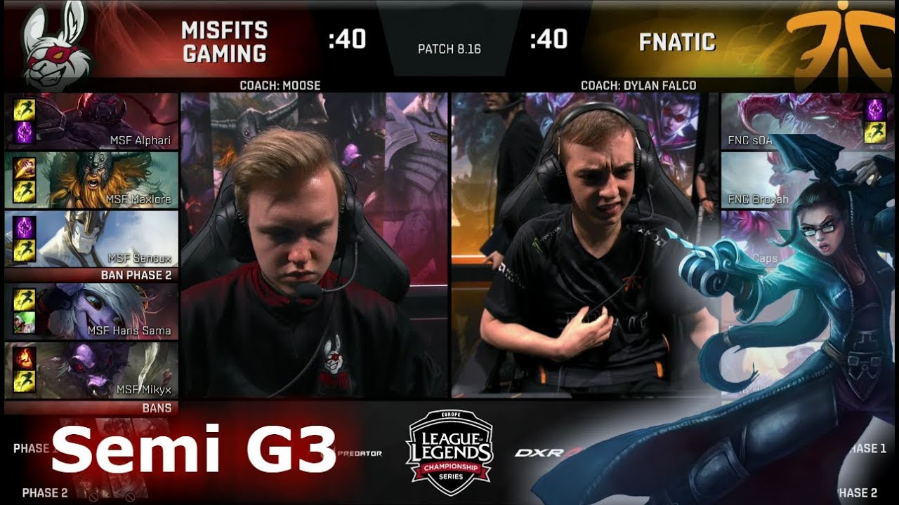 Fnatic vs Misfits | Game 3 Semi Finals S8 EU LCS Summer 2018 | FNC vs MSF G3