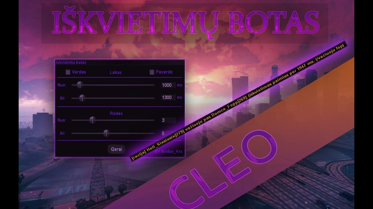 [CLEO] Sarg.lt - Iškvietimų botas. 2020.
